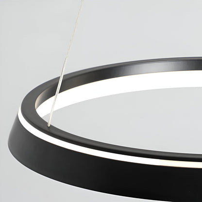 Lunessa | Suspension LED Circulaire Minimaliste – Noir & Blanc Épuré