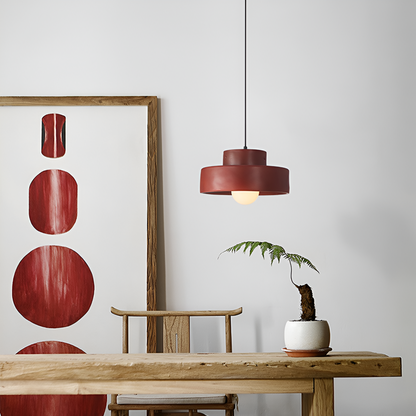 ResaLune | Ronde Hanglamp Stijl Wabi-Sabi Rood Macaron