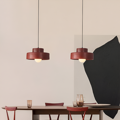 ResaLune | Ronde Hanglamp Stijl Wabi-Sabi Rood Macaron
