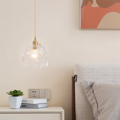 ClariBell | Suspension Vintage en Verre Cristallin & Laiton – Élégance Classique