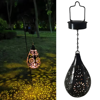 LumiCage – Solcellelampe i metal med udskæringer, vandtæt