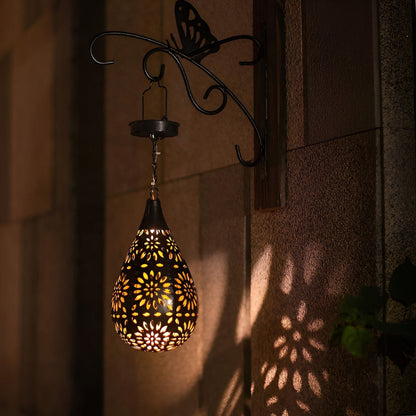 LumiCage – Solcellelampe i metal med udskæringer, vandtæt