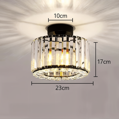 ShimmerCryst | Semi-inbouwplafondlamp van kristal en smeedijzer