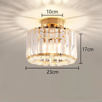 ShimmerCryst | Semi-inbouwplafondlamp van kristal en smeedijzer