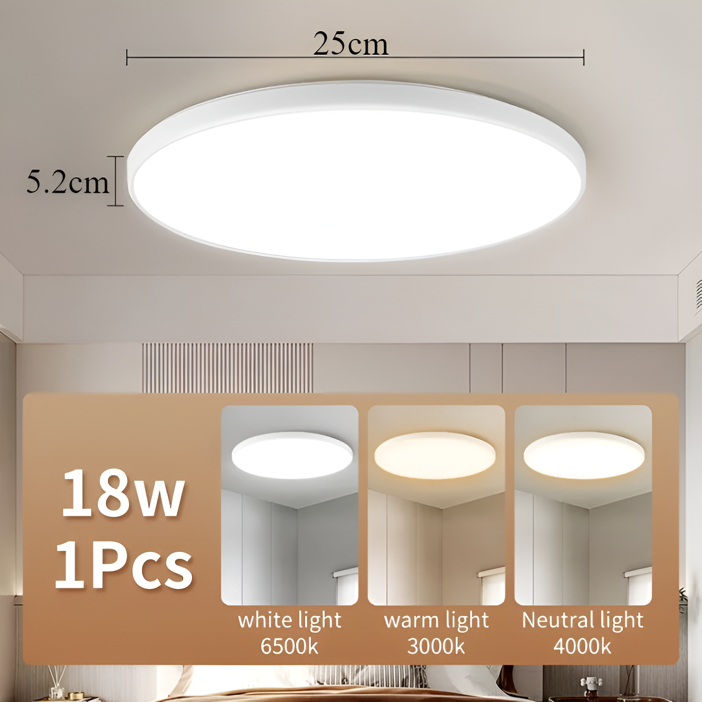 SlimCirc | Extra-dunne Ronde LED Plafondlamp – Stof- en Insectenbestendig