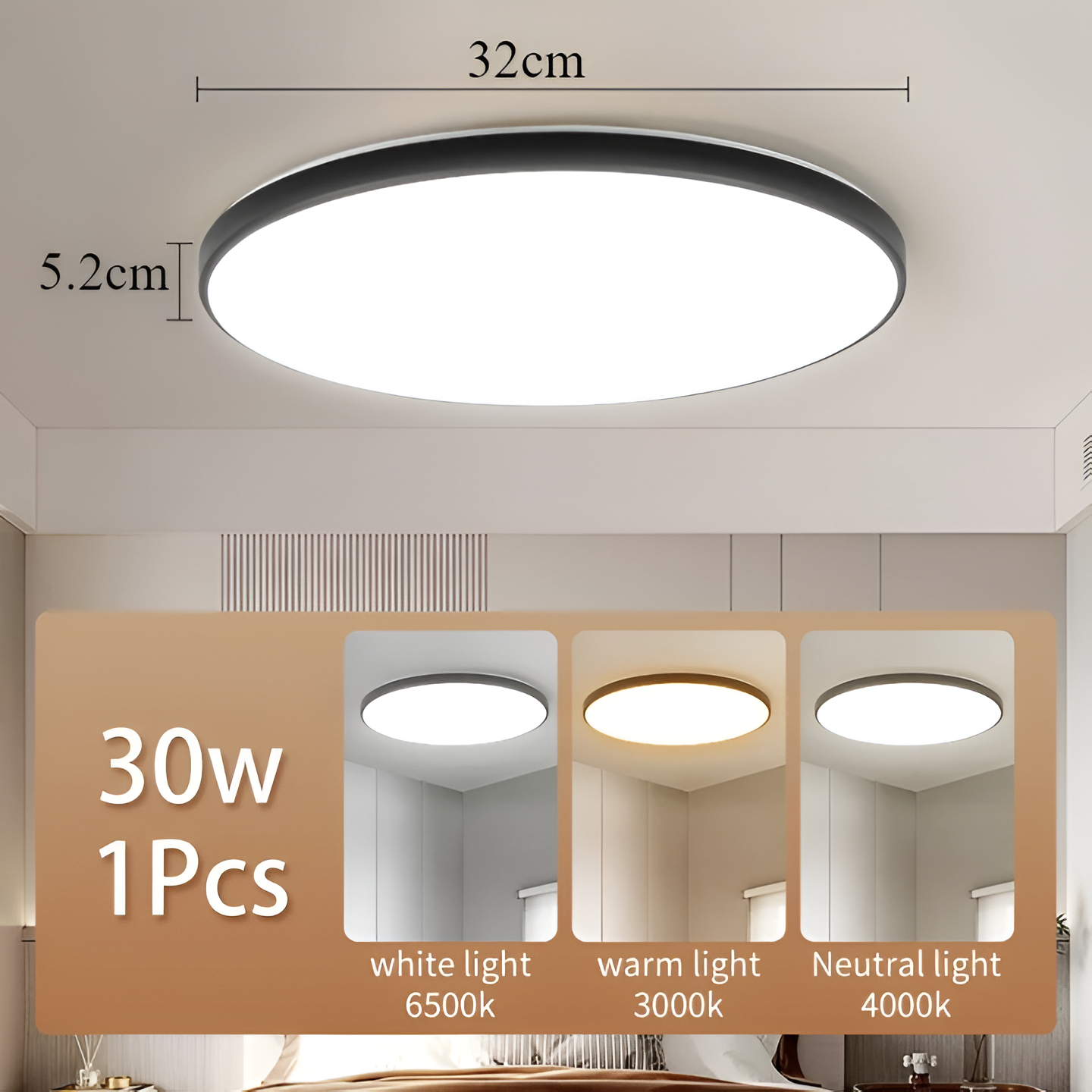 SlimCirc | Extra-dunne Ronde LED Plafondlamp – Stof- en Insectenbestendig