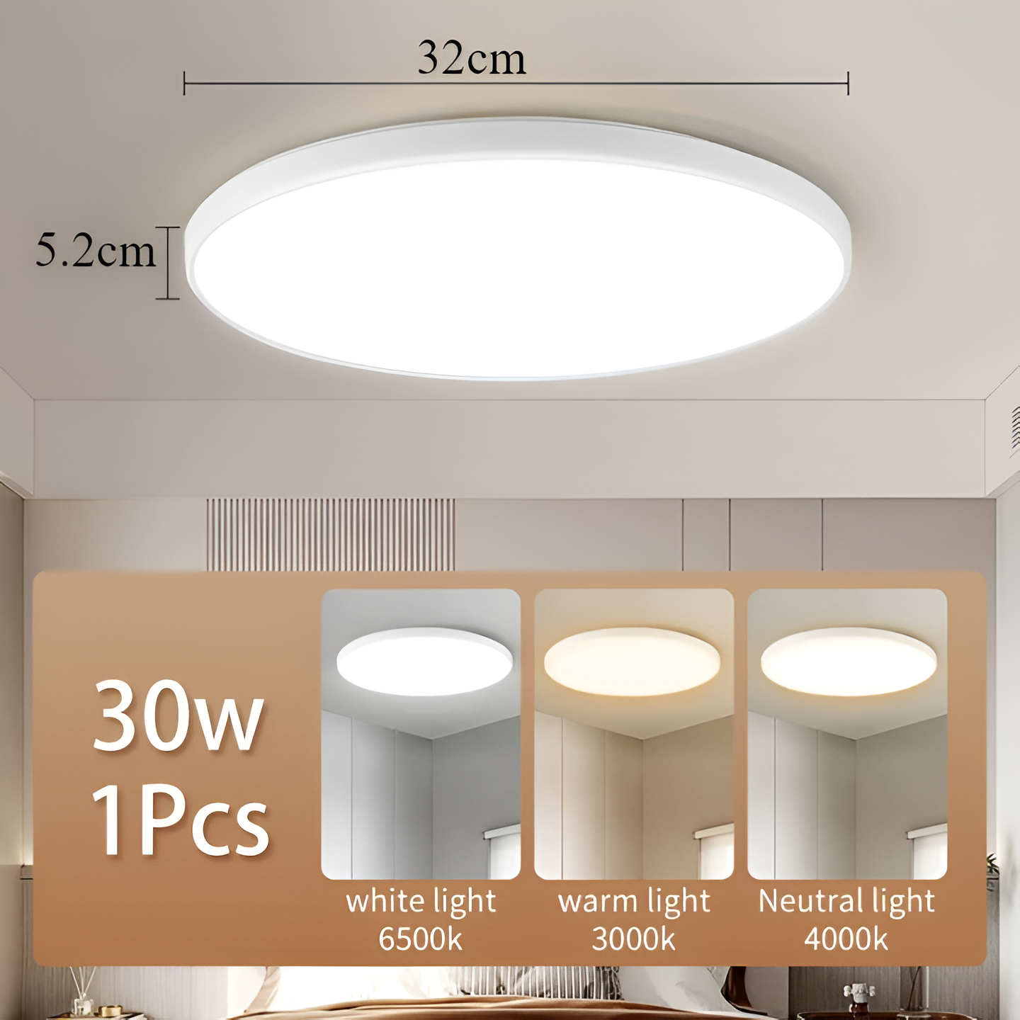 SlimCirc | Extra-dunne Ronde LED Plafondlamp – Stof- en Insectenbestendig