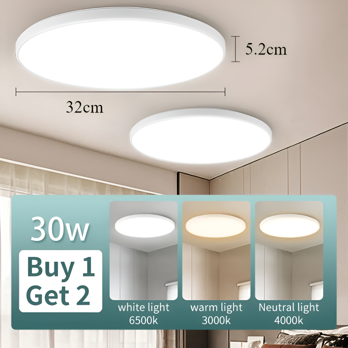 SlimCirc | Extra-dunne Ronde LED Plafondlamp – Stof- en Insectenbestendig