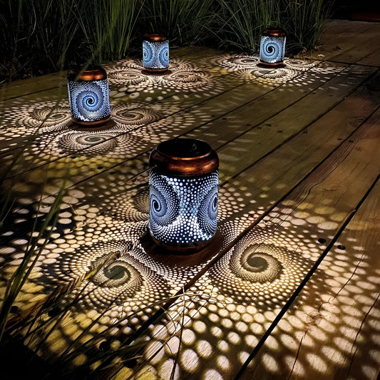 Twinaura – Zonne Tuinlamp met Spiraalpatroon
