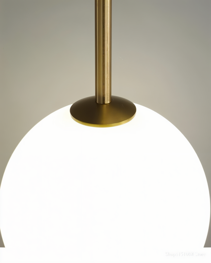 Lunaris | Suspension Verticale avec Globes en Verre Opalin – LED Intégrée