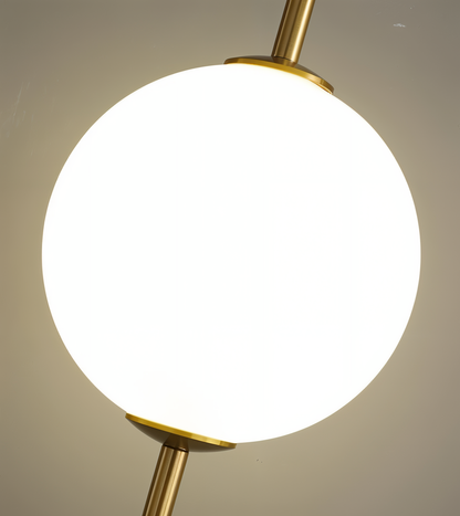 Lunaris | Suspension Verticale avec Globes en Verre Opalin – LED Intégrée