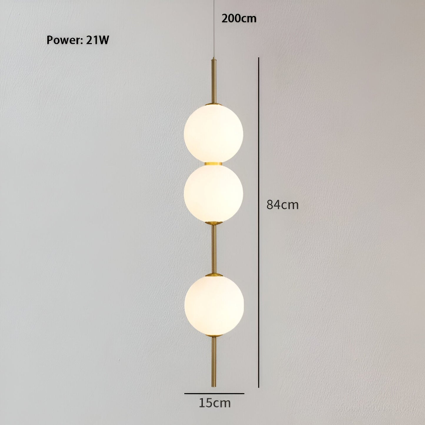 Lunaris | Suspension Verticale avec Globes en Verre Opalin – LED Intégrée