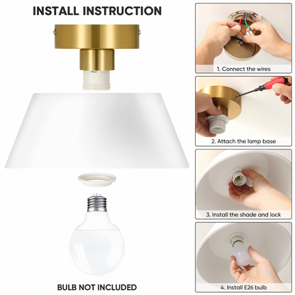 Retrovia | Plafonnier Métallique LED Style Vintage Noir & Blanc