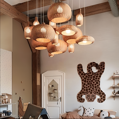 Solbaya | Suspension Artisanale en Rotin Tressé – Style Vintage Naturel