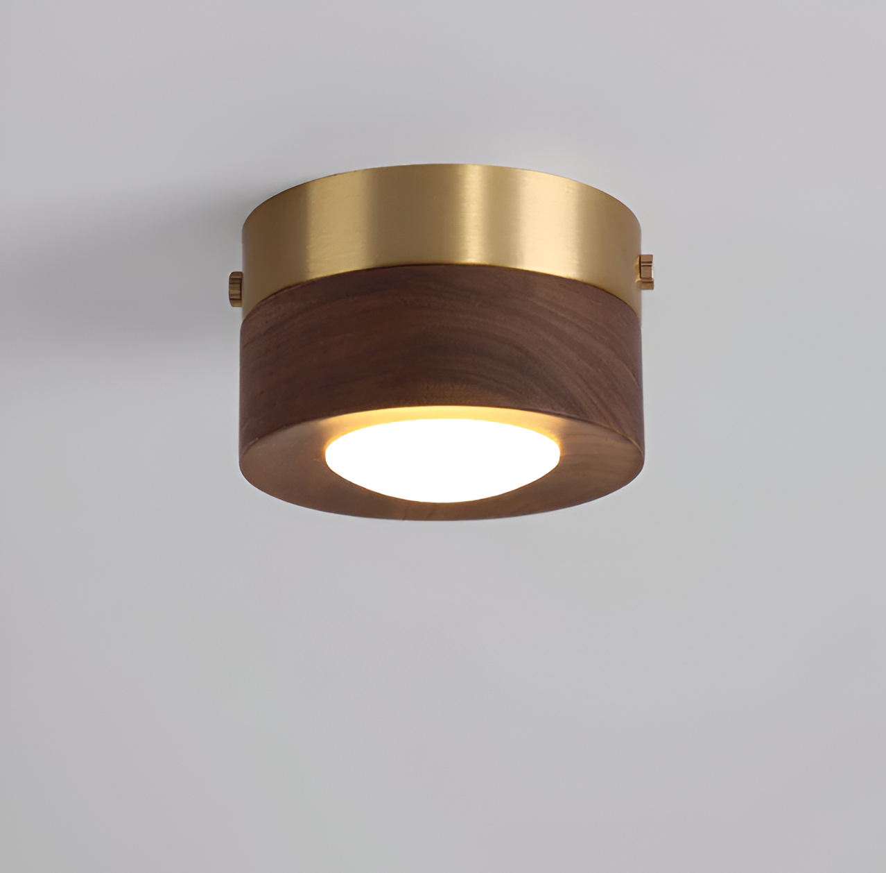Noyralis | Cilindrische LED-plafondlamp van notenhout