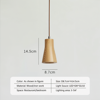TimberGlow | Cilindrische hanglamp van essen- of acaciahout