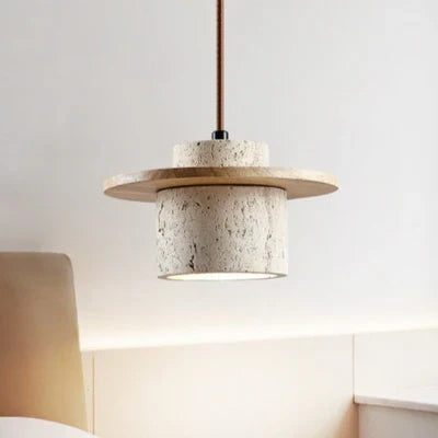 AETHERGLOW STEEN – Hanglamp en natuurlijk travertijn