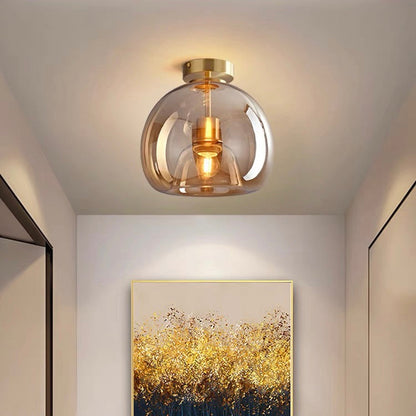 Vintara | Moderne plafondlamp en koperen glas