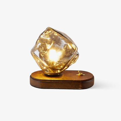 GlacierStone – Lampe de Table en Verre Imitation Pierre de Glace