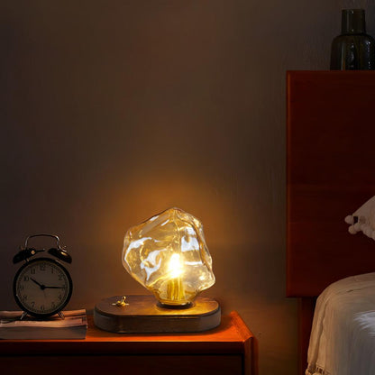 GlacierStone – Lampe de Table en Verre Imitation Pierre de Glace