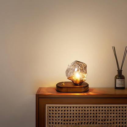 GlacierStone – Lampe de Table en Verre Imitation Pierre de Glace