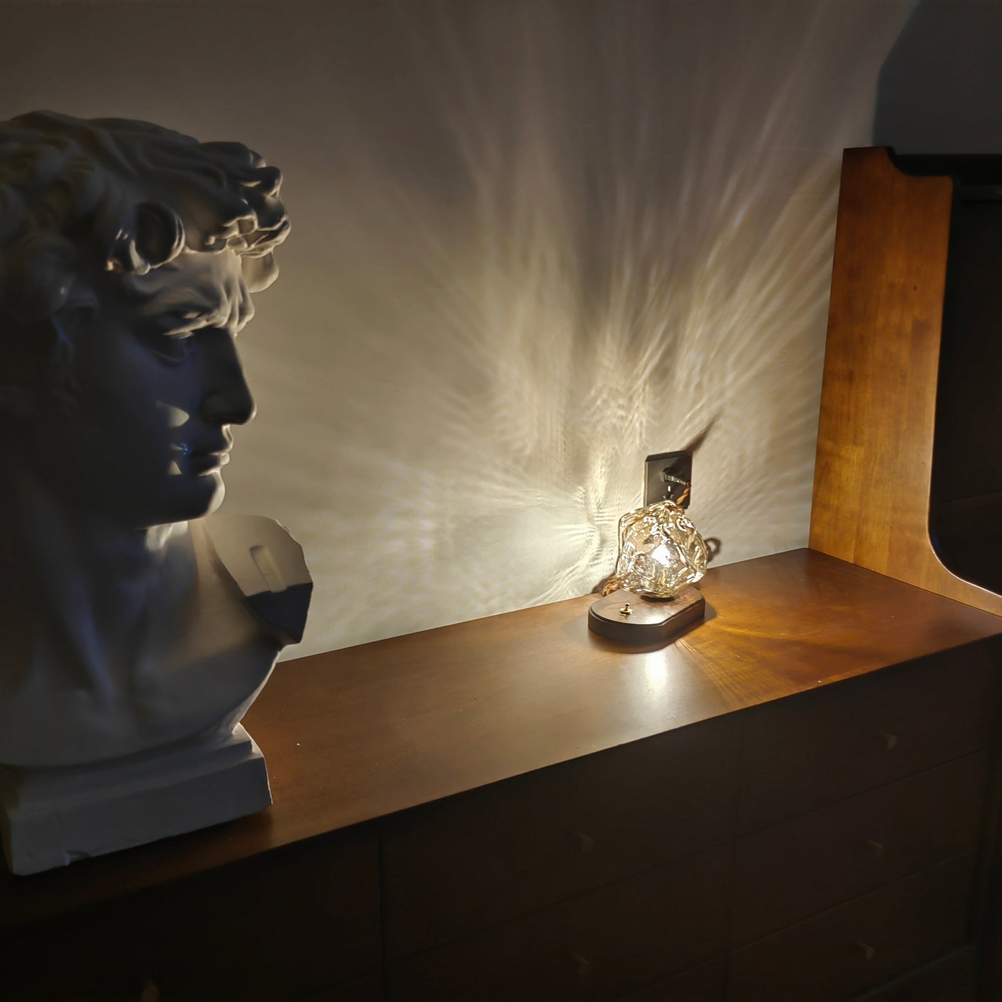 GlacierStone – Lampe de Table en Verre Imitation Pierre de Glace