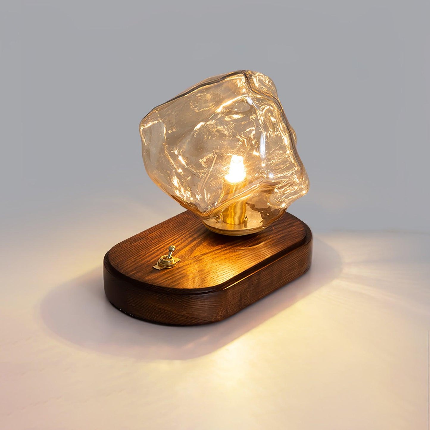 GlacierStone – Lampe de Table en Verre Imitation Pierre de Glace