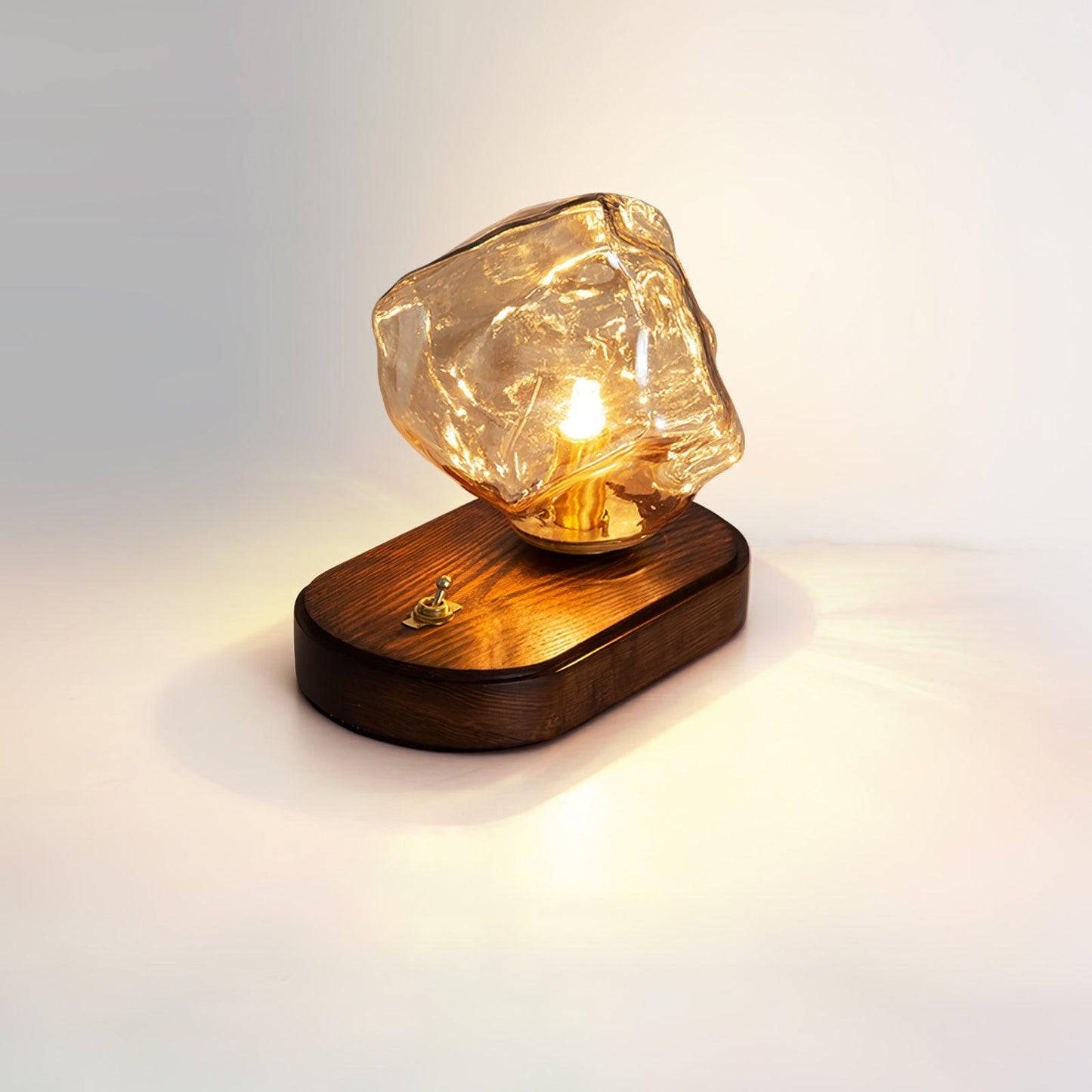 GlacierStone – Lampe de Table en Verre Imitation Pierre de Glace