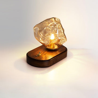 GlacierStone – Lampe de Table en Verre Imitation Pierre de Glace