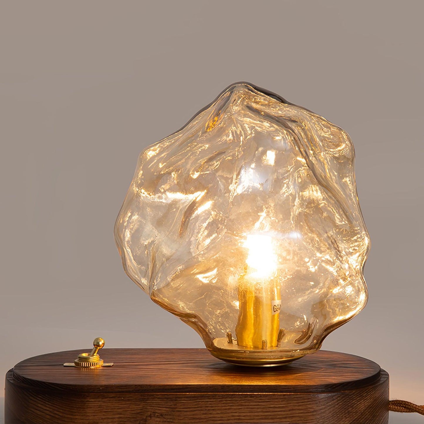 GlacierStone – Lampe de Table en Verre Imitation Pierre de Glace