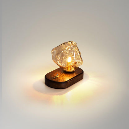 GlacierStone – Lampe de Table en Verre Imitation Pierre de Glace