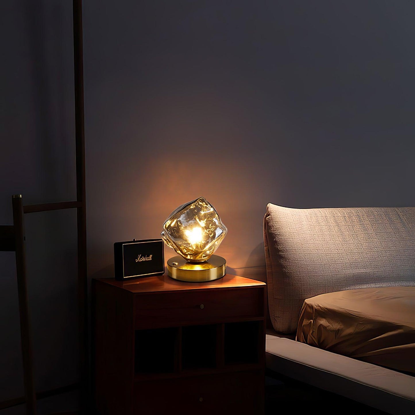 GlacierStone – Lampe de Table en Verre Imitation Pierre de Glace