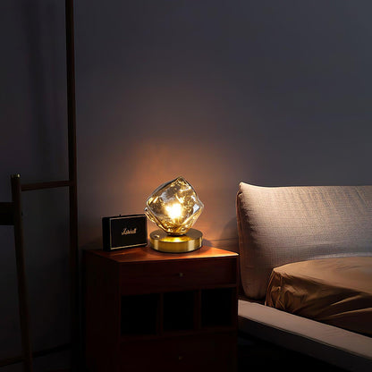 GlacierStone – Lampe de Table en Verre Imitation Pierre de Glace