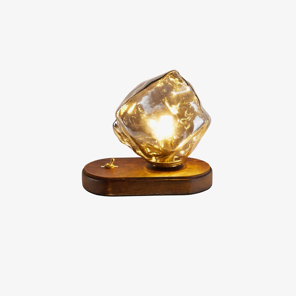 GlacierStone – Lampe de Table en Verre Imitation Pierre de Glace