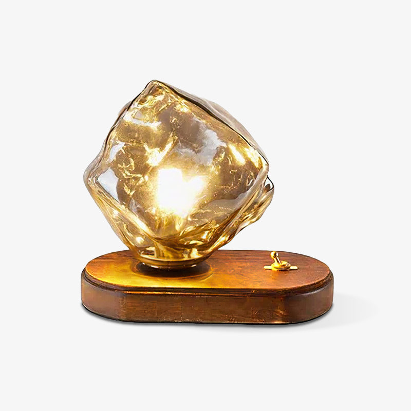 GlacierStone – Lampe de Table en Verre Imitation Pierre de Glace