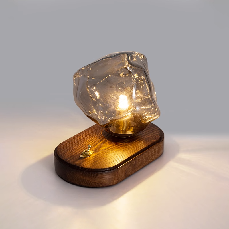 GlacierStone – Lampe de Table en Verre Imitation Pierre de Glace