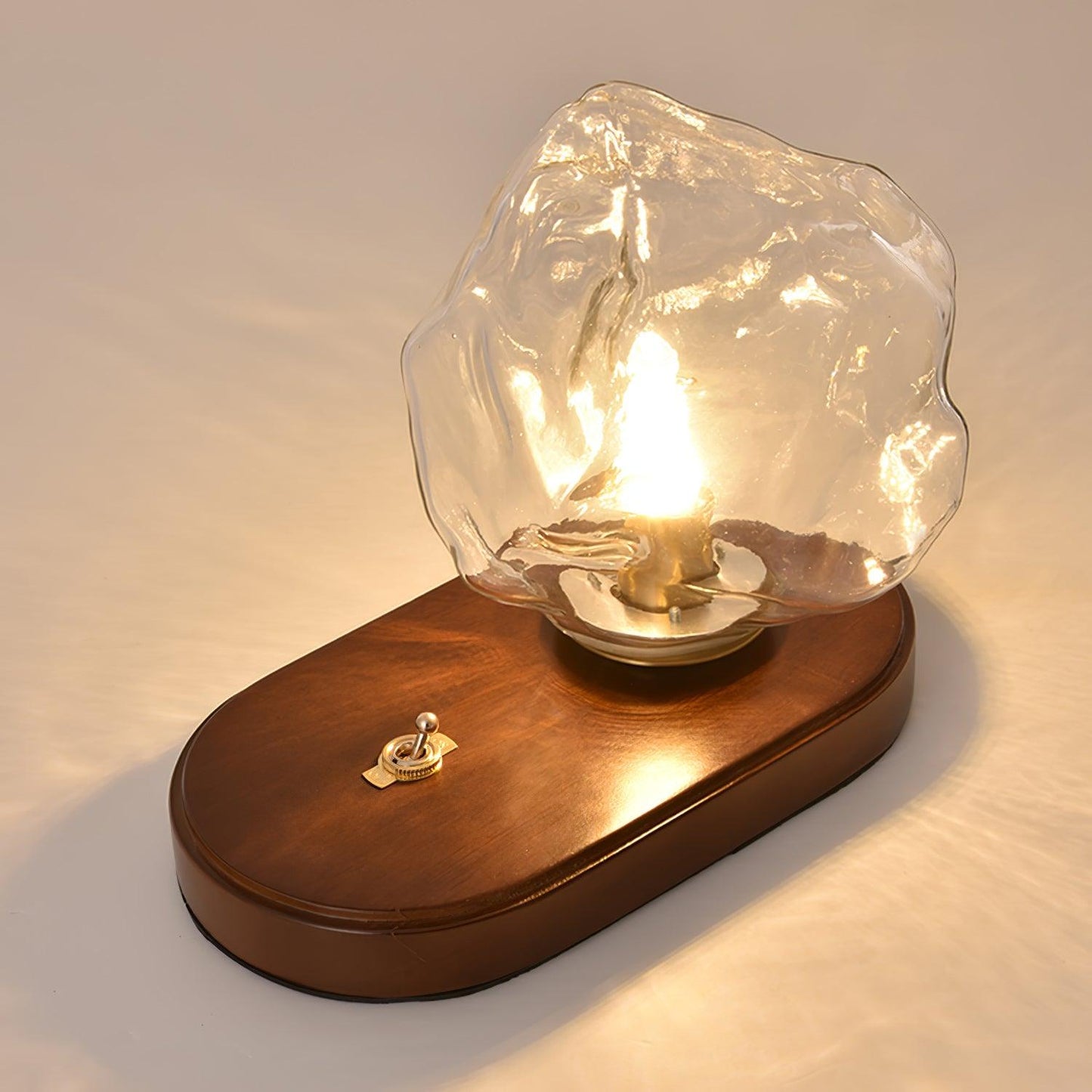GlacierStone – Lampe de Table en Verre Imitation Pierre de Glace