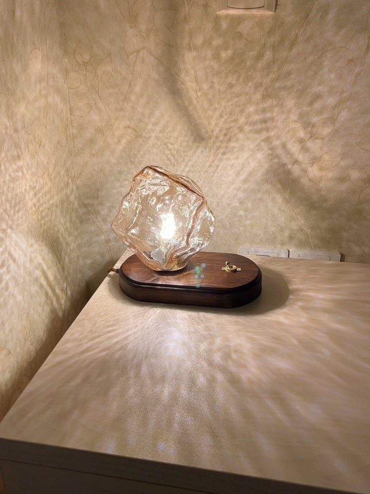 GlacierStone – Lampe de Table en Verre Imitation Pierre de Glace