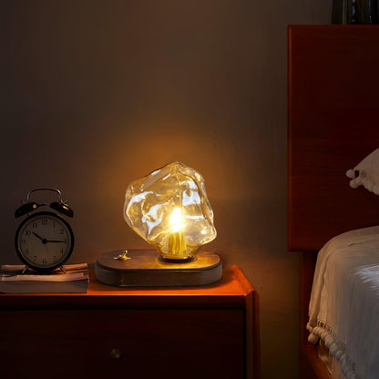 GlacierStone – Lampe de Table en Verre Imitation Pierre de Glace