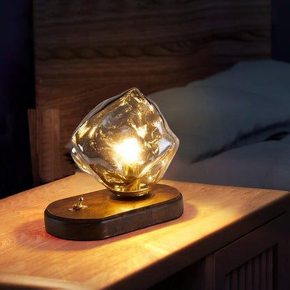 GlacierStone – Lampe de Table en Verre Imitation Pierre de Glace