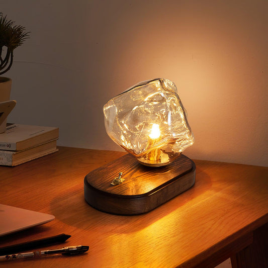 GlacierStone – Tafellamp van glas met ijssteenimitatie