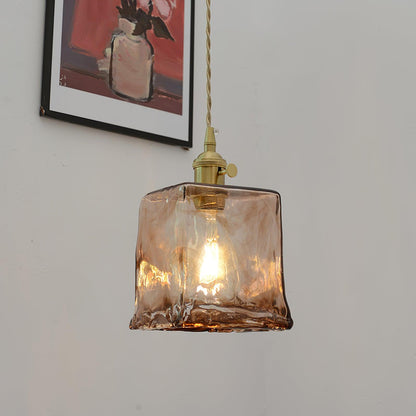 AmberHaven – Suspension Vintage en Verre Brun