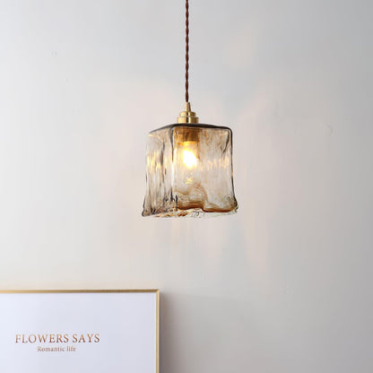 AmberHaven – Suspension Vintage en Verre Brun