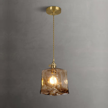 AmberHaven – Suspension Vintage en Verre Brun