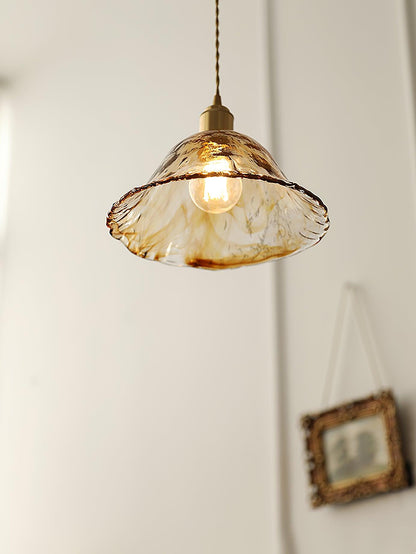 AmberHaven – Suspension Vintage en Verre Brun