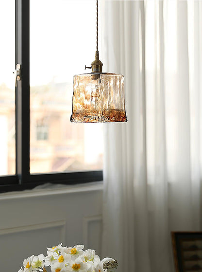 AmberHaven – Suspension Vintage en Verre Brun