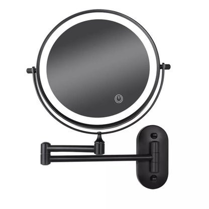 NoirVision – Oplaadbare Zwarte LED Vergrotende Spiegel voor Make-up en Badkamer