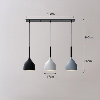 Triplum | Moderne hanglamp met drie lampen in hars