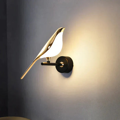 Design wandlamp gouden vogel | Mrbird