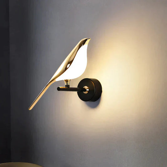 Design wandlamp gouden vogel | Mrbird